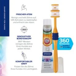 Arm & Hammer Arm & Hammer Dental Care Set With Toothbrush & Toothpaste -Pet Supply Shop 145696 companyofanimals armandhammer zahnpflegeset zahnbuarste zahnpasta 55gr hs 02 8