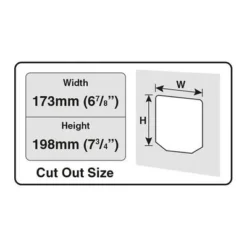 Cat Mate Microchip Cat Flap (360W) - White -Pet Supply Shop 360 cut out size 3